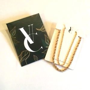 Gold Tone Braided Necklace Set NWT/NEWVertical Collective